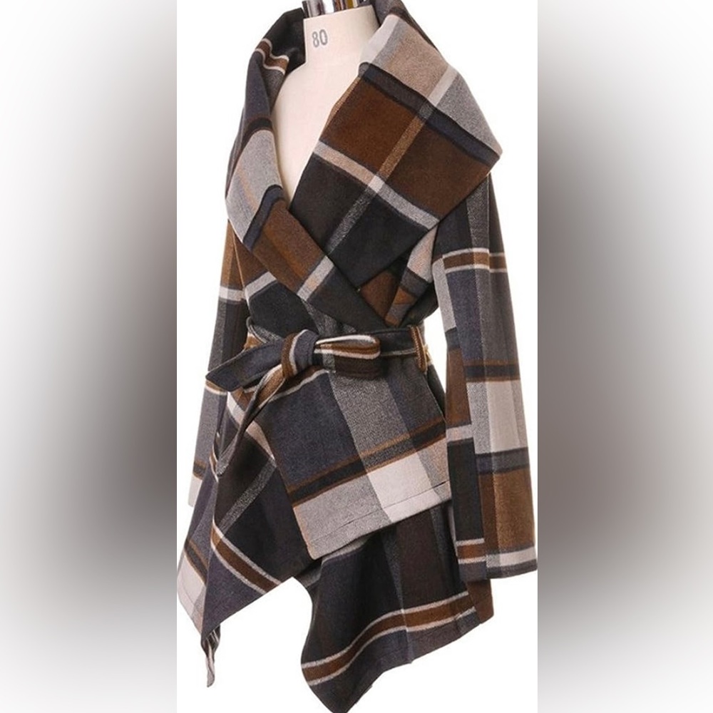 Women's Turn Down Shawl Collar Wool Blend Coat - NWT